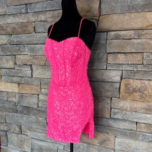 Pink Sequin Corset Dress